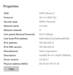 Windows Properties Details